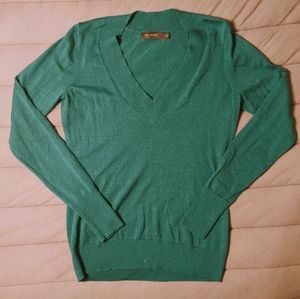 Kelly Green V-Neck Sweater